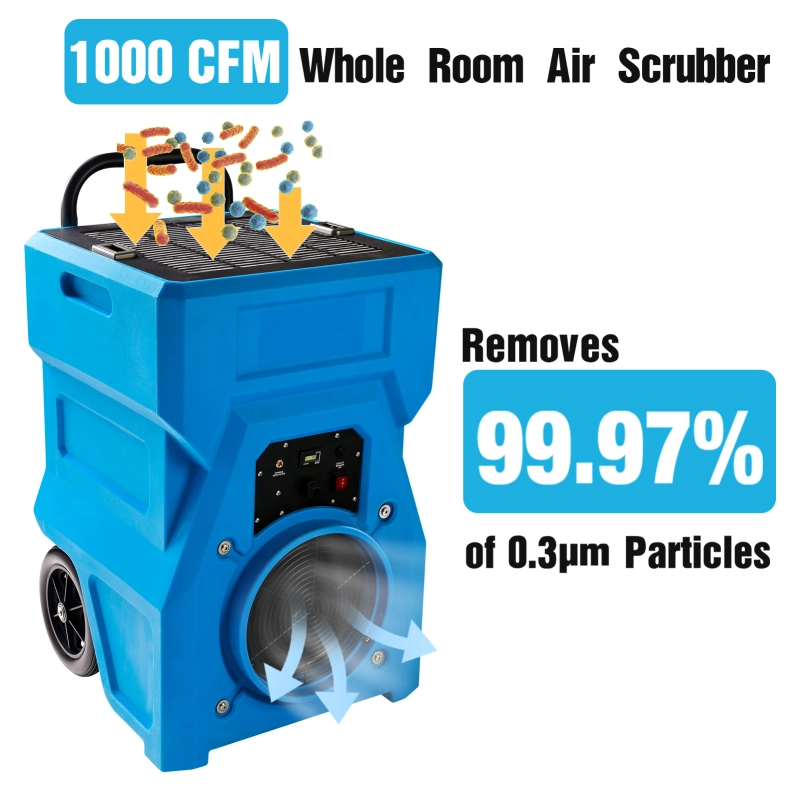 MOUNTO AF1000 1000CFM Air Scrubber Hepa Filter for Water Damage Construction Fire Remidiations