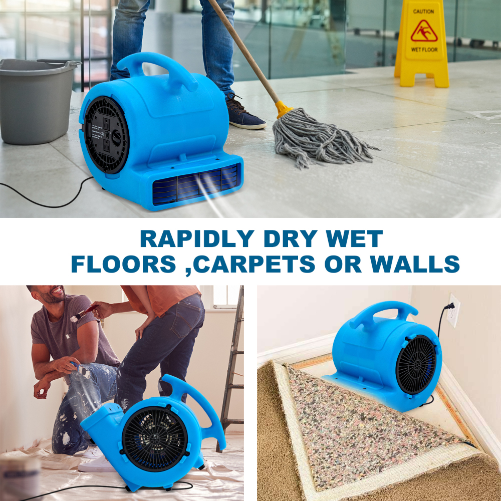 MOUNTO AM25 1/4HP Compact Air Mover Carpet Dryer w/ dual outlet for Air Cooling Circulation