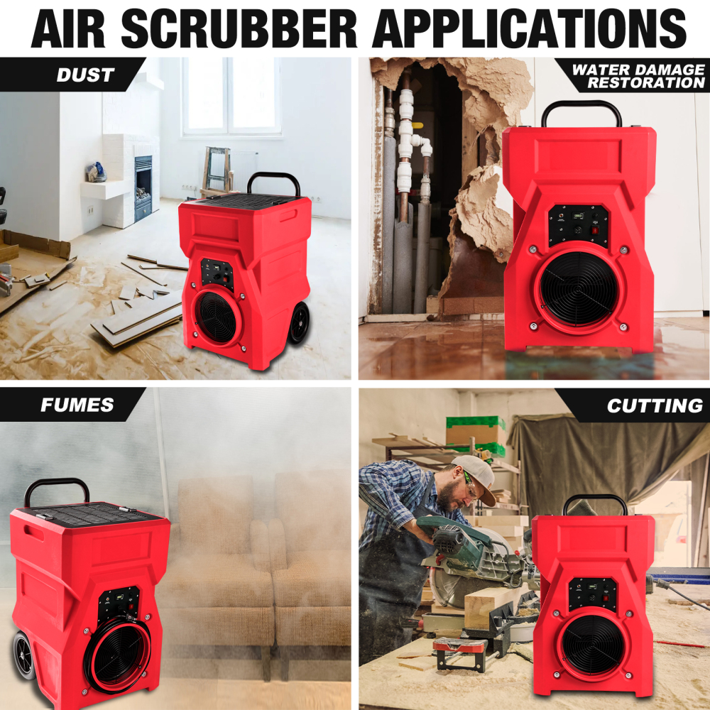 MOUNTO AF1000 1000CFM Air Scrubber Hepa Filter for Water Damage Construction Fire Remidiations