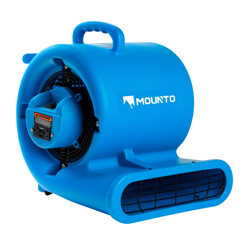 MOUNTO 1/3hp Air Mover Carpet Dryer w/ Dual GFCI Outlet
