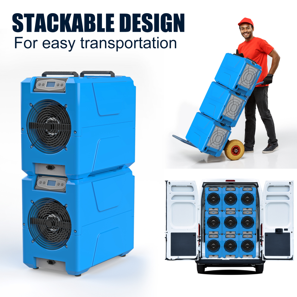 MOUNTO DH80 150Pints Compact Roto-Molding LGR Dehumidifier for Water Damage Restoration