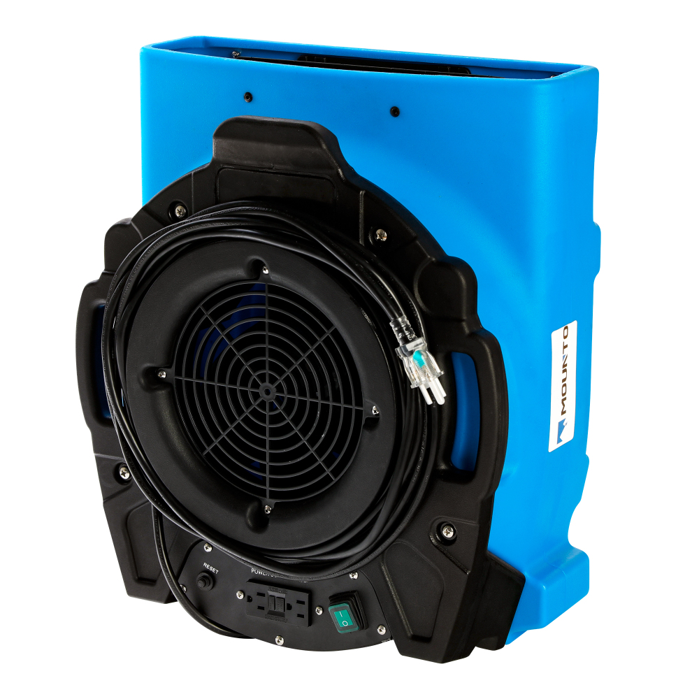 MOUNTO 1/4hp 1200CFM Low Profile Air Mover Floor Carpet Dryer Blower Fan for Water Damage Restoration, Air Circulation, Cooling, Drying
