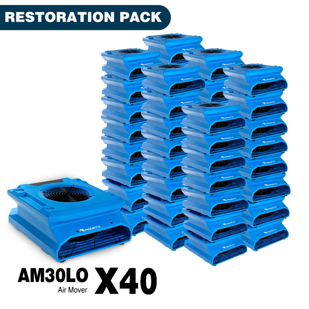 MOUNTO AM30LO low-profile air mover 40-pack restoration pack, forty units shipped together