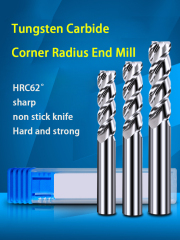 HRC62 Carbide End Mill Cutting Tools with corner radius end mill