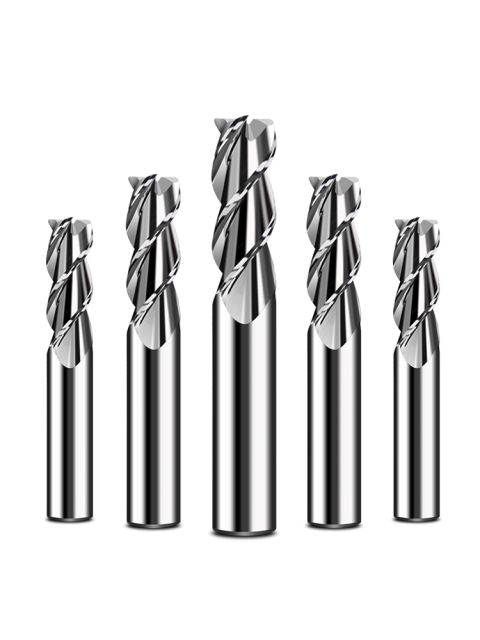 Aluminum Cnc Three Flutes Carbide Tungsten Steel  Round Nose End Mill