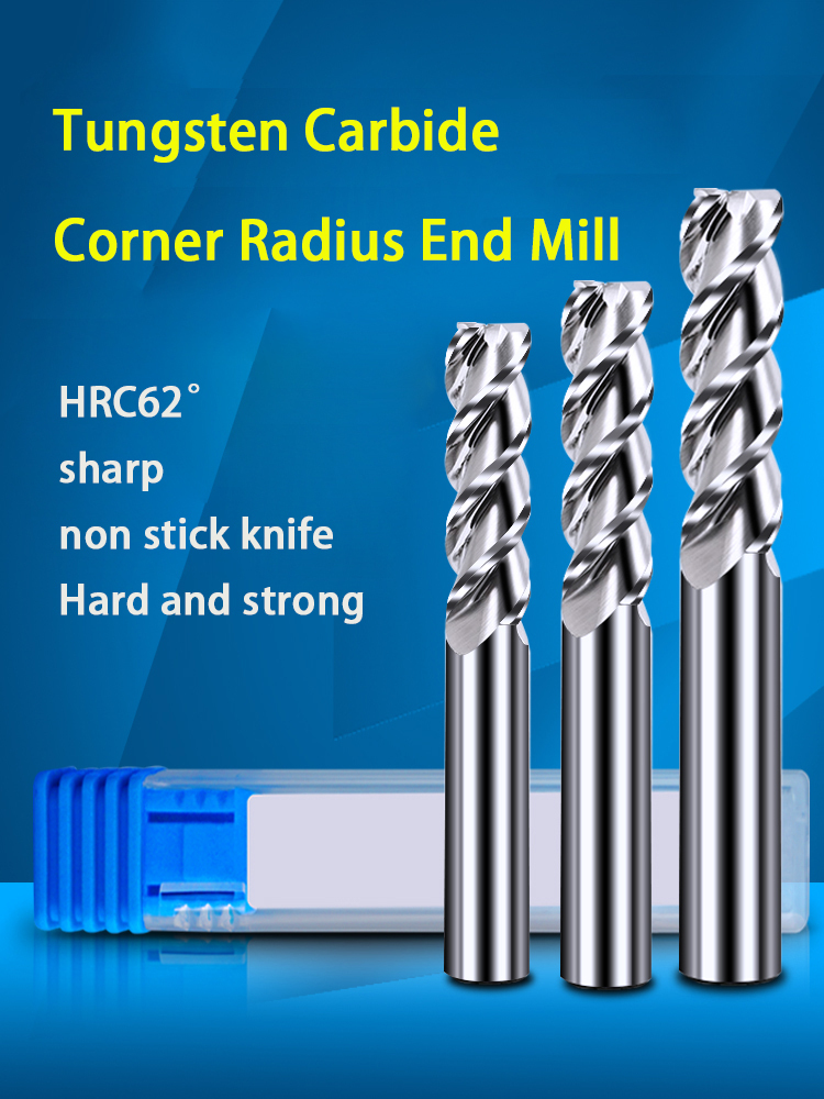 CNC Milling Tools HRC62 Tungsten Carbide Round Nose end mill