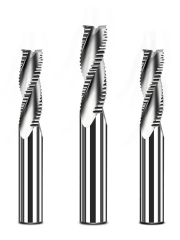 CNC Milling Tools HRC62 Tungsten Carbide Roughing End Mill 3 Flutes