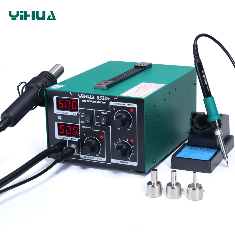 YIHUA 852/852D/852D+/852D+SE Diaphragm Pump Type 2 in 1 Soldering Rework Station