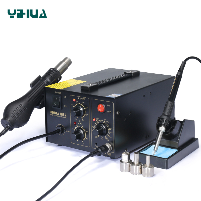 YIHUA-852/852D/852D+ Series 2 in 1 fan type Hot Air Rework Station with Soldering Iron