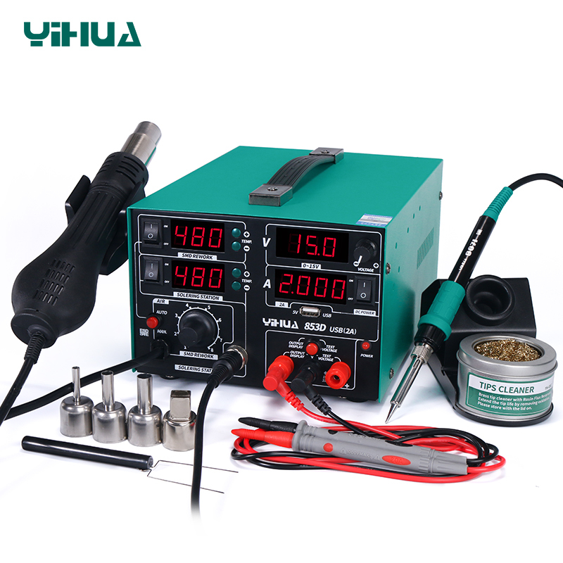 YIHUA-853DA/853D Series/853D+/853DUSB series Soldering Rework Station with Power Supply