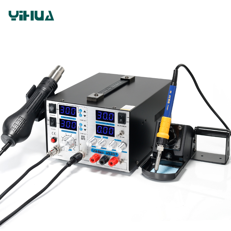 YIHUA-853DA/853D Series/853D+/853DUSB series Soldering Rework Station with Power Supply