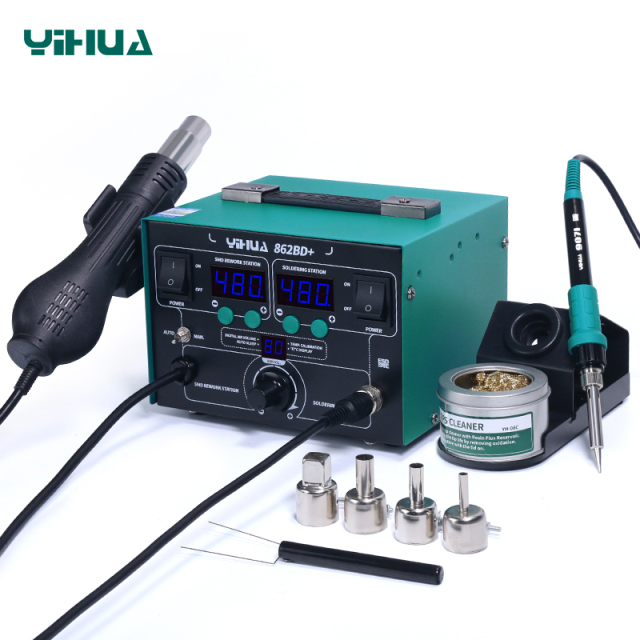 YIHUA 862D+/862BD+/862BD++ 2 in 1 SMD BGA rework soldering station mobile phone laptop repair rework soldering station