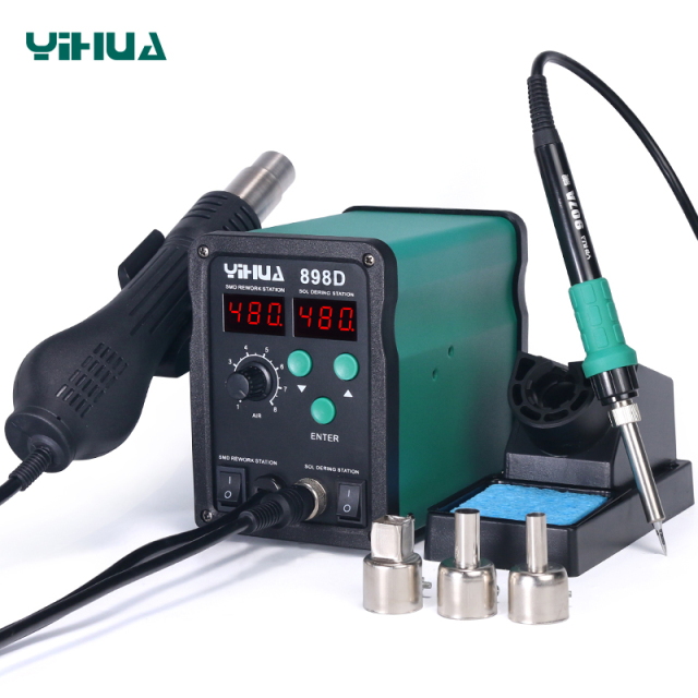 YIHUA-898D/898D+ Hot Air Rework Station with Soldering Iron hot air soldering desoldering rework station tools