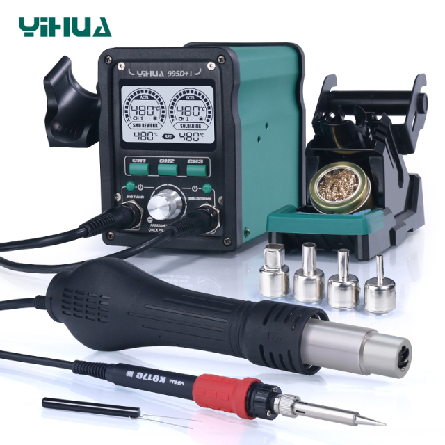 YIHUA 995D/995D+/995D+-I hot air gun phone repair iron desoldering SMD rework soldering station