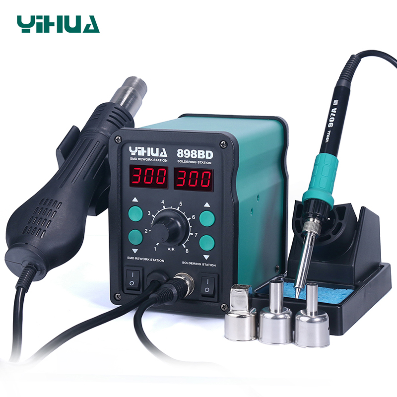 YIHUA-898BD/898BD+ 2 in1 heat gun rework station hot air and soldering ...