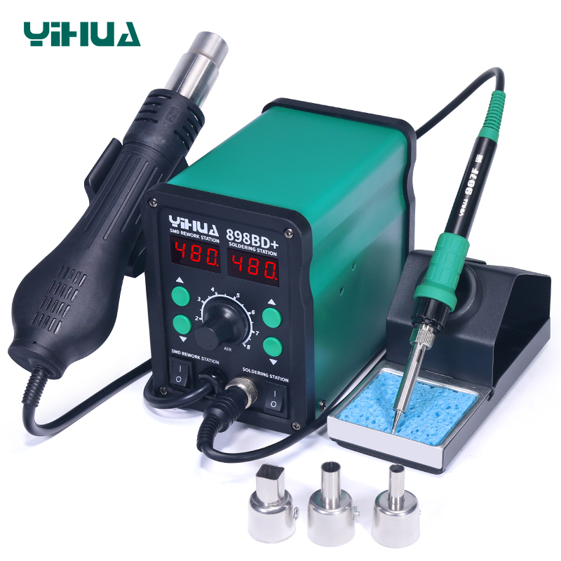 YIHUA-898BD/898BD+ 2 in1 heat gun rework station hot air and soldering station