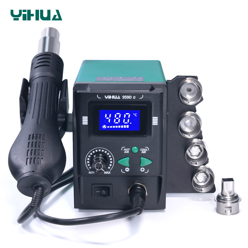 YIHUA-959D/959D-I/959D-II Nozzles Storage Install Disassemble Easily Hot Air Gun Desoldering SMD Rework Soldering Station