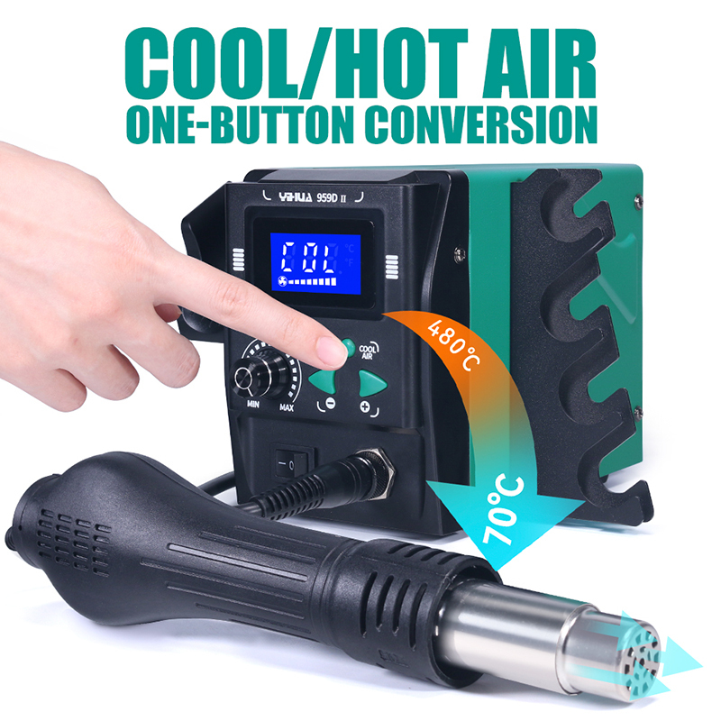 YIHUA-959D/959D-I/959D-II Nozzles Storage Install Disassemble Easily Hot Air Gun Desoldering SMD Rework Soldering Station