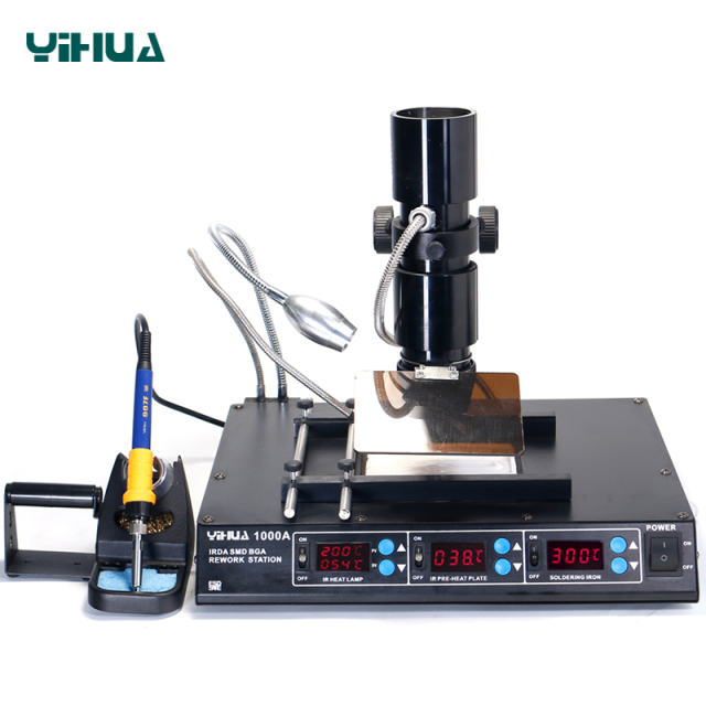 YIHUA 1000A chip repairing remove machine infrared preheating smd BGA rework soldering station