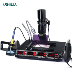 YIHUA 1000B IR heating soldering iron Infrared light 3 in 1 digital SMD soldering iron welding hot air desoldering preheat equipment preheat BGA soldering rework station