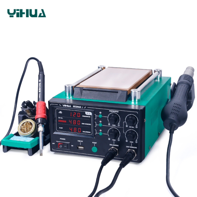 YIHUA 853AAA-I basic version /853AAA-I upgrade version digital SMD soldering desoldering hot air gun preheat BGA rework soldering station