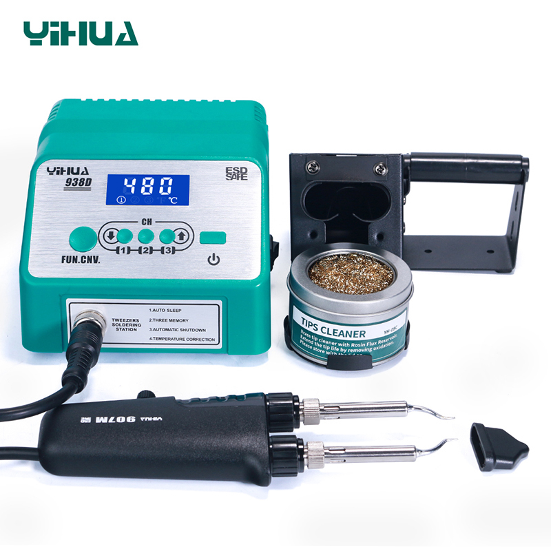 YIHUA938D Soldering Iron Hot Tweezers Repairing Iron Soldering Desoldering Tweezers Station