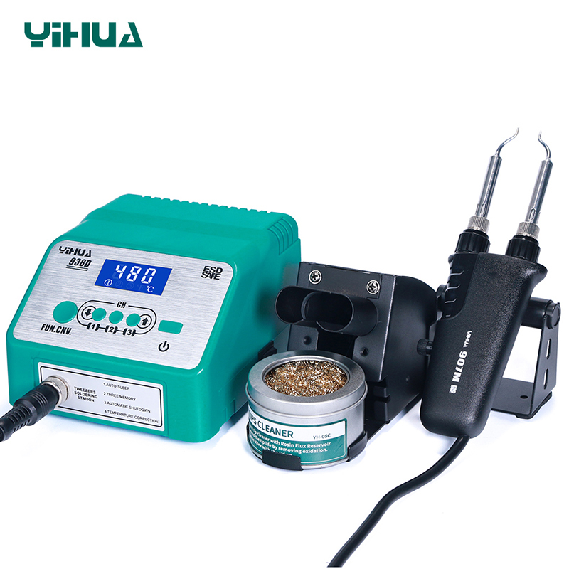 YIHUA938D Soldering Iron Hot Tweezers Repairing Iron Soldering Desoldering Tweezers Station