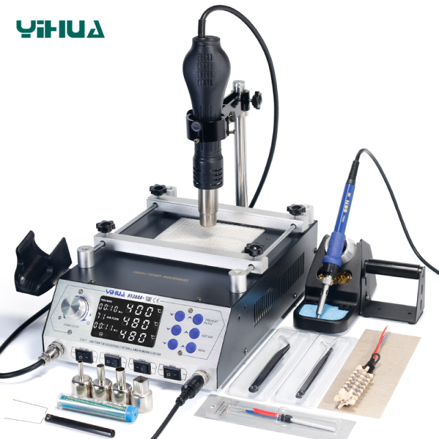 YIHUA 853AA/853AAA/853AAA+/853AAA-I basic version /853AAA-I upgrade version digital SMD soldering desoldering hot air gun preheat BGA rework soldering station