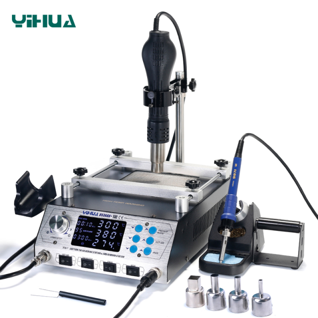YIHUA 853AAA+ digital SMD soldering desoldering hot air gun preheat BGA rework soldering station