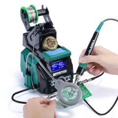 YIHUA 939D+ III multi-function LCD digital 75W with clips and LED Magnifying Lens soldering solder iron station