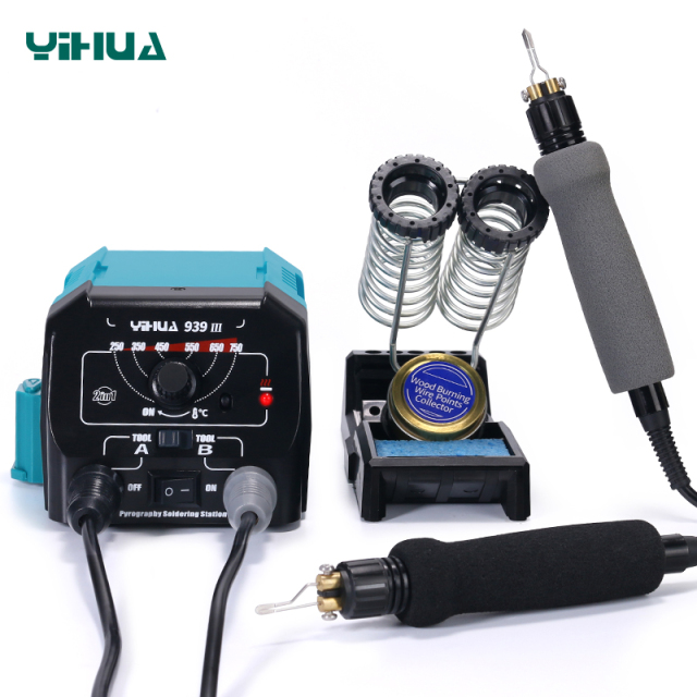 YIHUA 939-III Intelligent Working Indicator Constant temperature Pyrography Soldering Station Temperature Adjustable DIY Wood Burning Tools