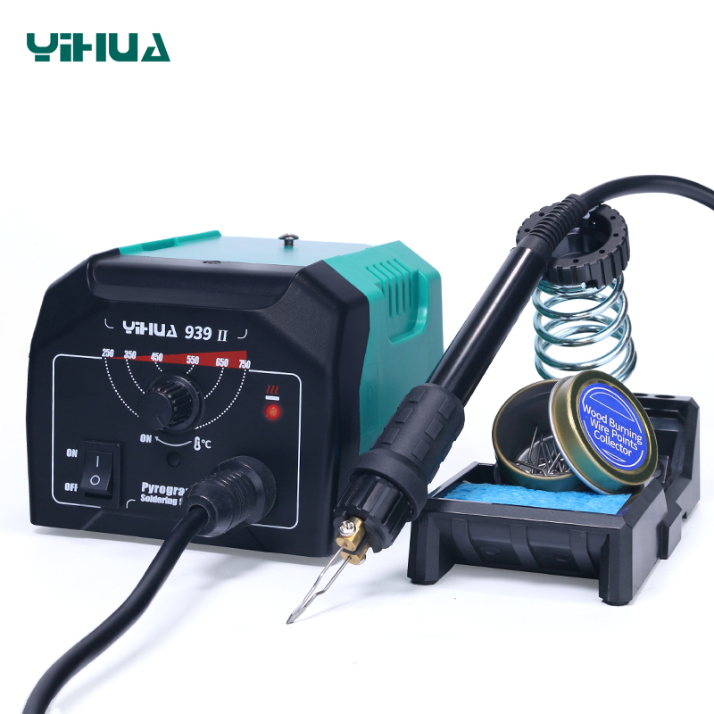 YIHUA 939D-II Soldering Station With Dual Carving Pyrography Pen Burni