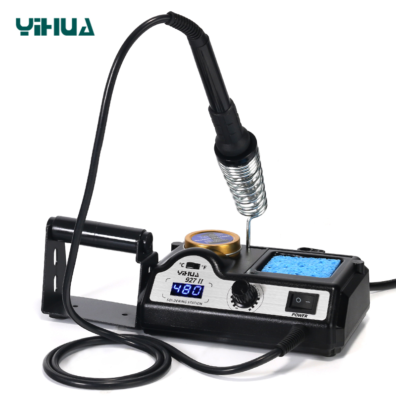 YIHUA 927-II Adjustable Temperature Soldering Iron Station Solder Wire Hanger Solder Iron Holder Spring Soldering Station