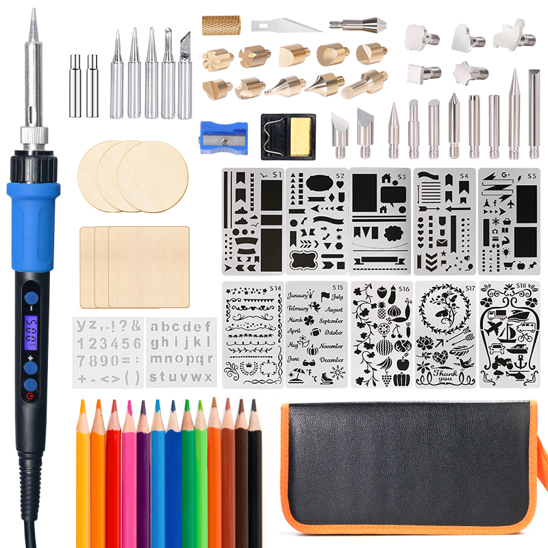YIHUA 928D-I Digital Wood Burning Pen DIY Electric Pen Tools Kit Soldering Stencil Iron Craft Pyrography Wood Burning Tools