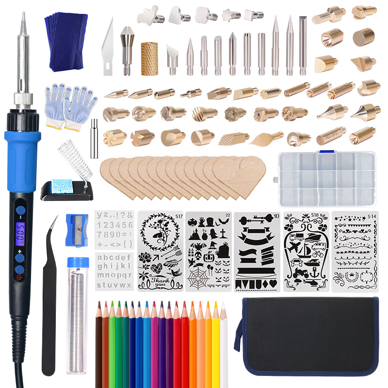YIHUA 928D-I Digital Wood Burning Pen DIY Electric Pen Tools Kit Soldering Stencil Iron Craft Pyrography Wood Burning Tools