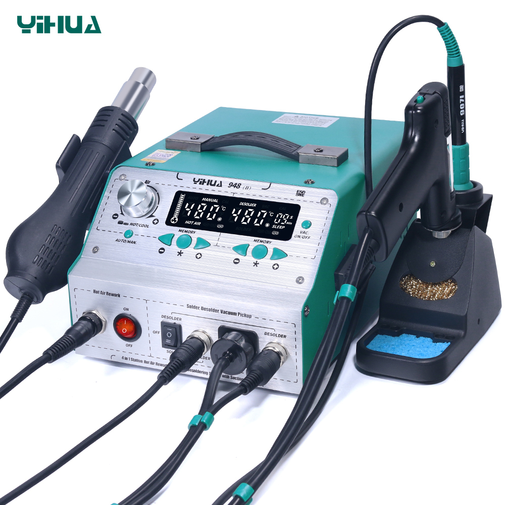 YIHUA 948-II  4 in 1 Hot Air Gun Rework Soldering Iron Suction Tin Gun Pick Up Pen Desoldering Soldering Station