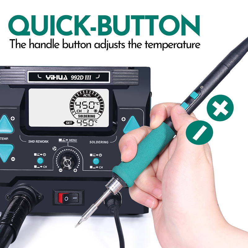 YIHUA 992D-III Large power 2 in 1 precision soldering rework station