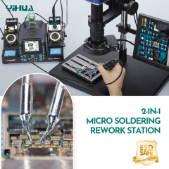 YIHUA 982D-III Compatible With C210 or C245 Micro Tweezers 2-IN-1 Precision Soldering Station