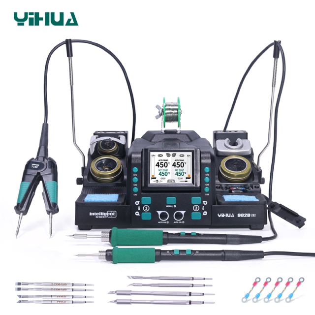 YIHUA 982D-III Compatible With C210 or C245 Micro Tweezers 2-IN-1 Precision Soldering Station