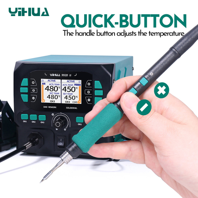YIHUA 992D-II mini hot air station + C210 C245 precision mini rework station