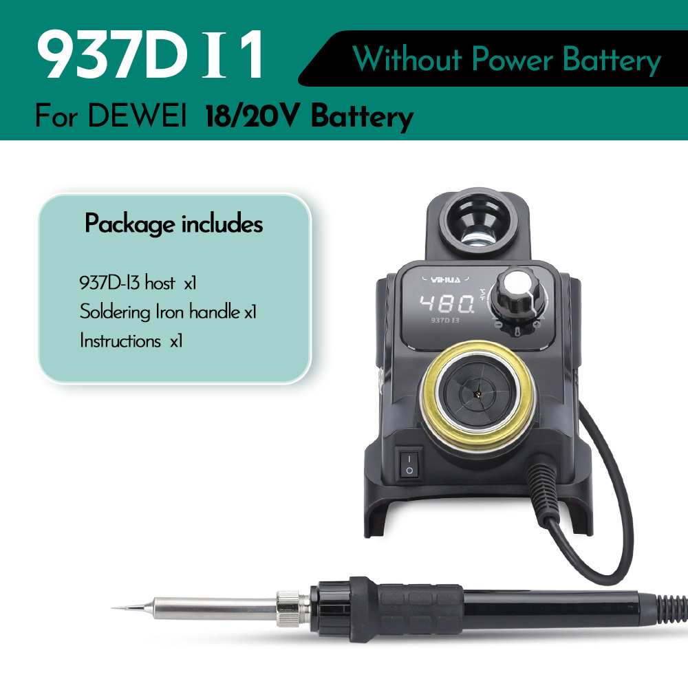 YIHUA 937D-I3 Digital Soldering Iron Station for MIWOQI 20V DC Battery Quick Heating Soldering