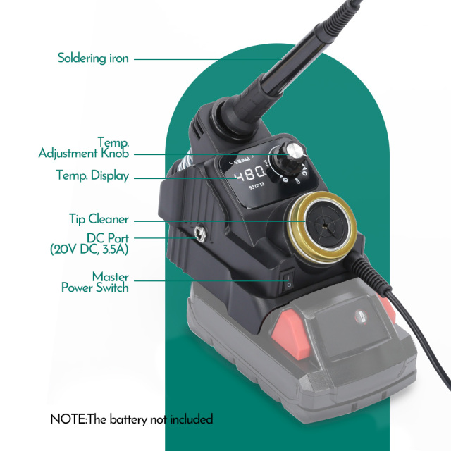 YIHUA 937D-I3 Digital Soldering Iron Station for MIWOQI 20V DC Battery Quick Heating Soldering