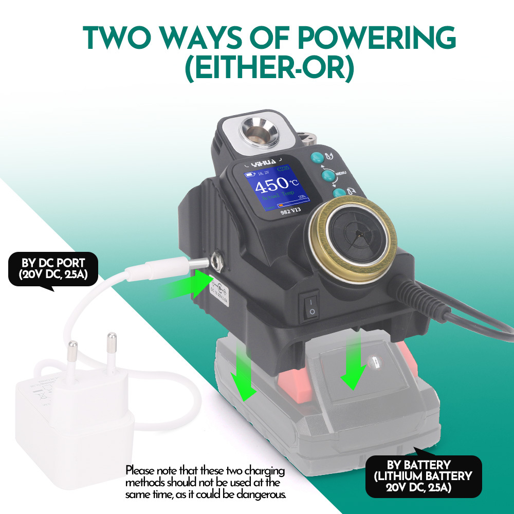 YIHUA 982-VI3 Precision Soldering Iron Station for MIWOQI 20V Battery Quick Heating Lead-Free Soldering