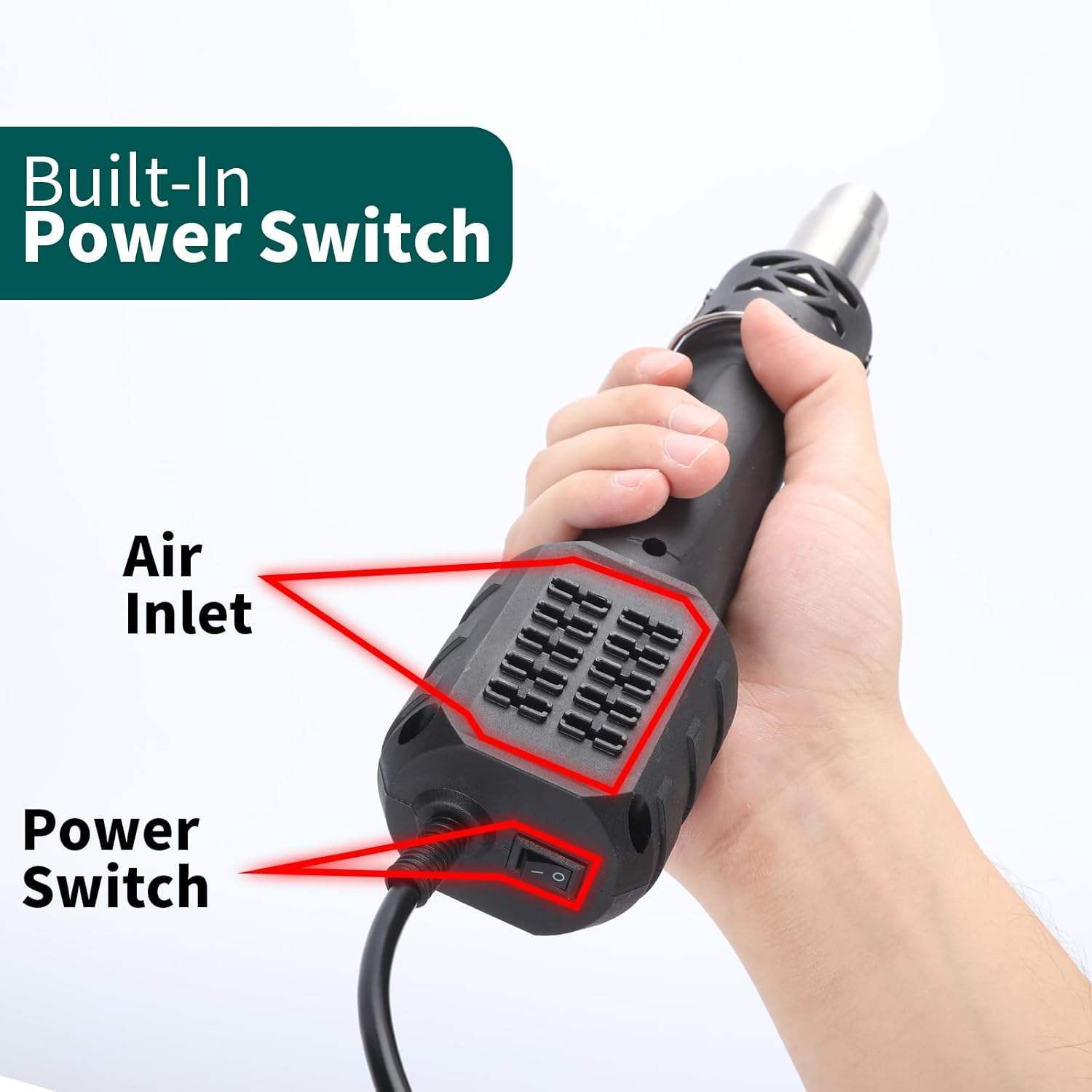 YIHUA 8858-IV Digital Continuous Temperature Control PP PVC Portable Hot Air Rework Station