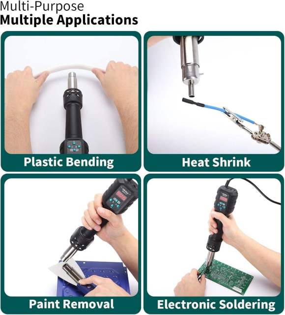 YIHUA 8858-IV Digital Continuous Temperature Control PP PVC Portable Hot Air Rework Station