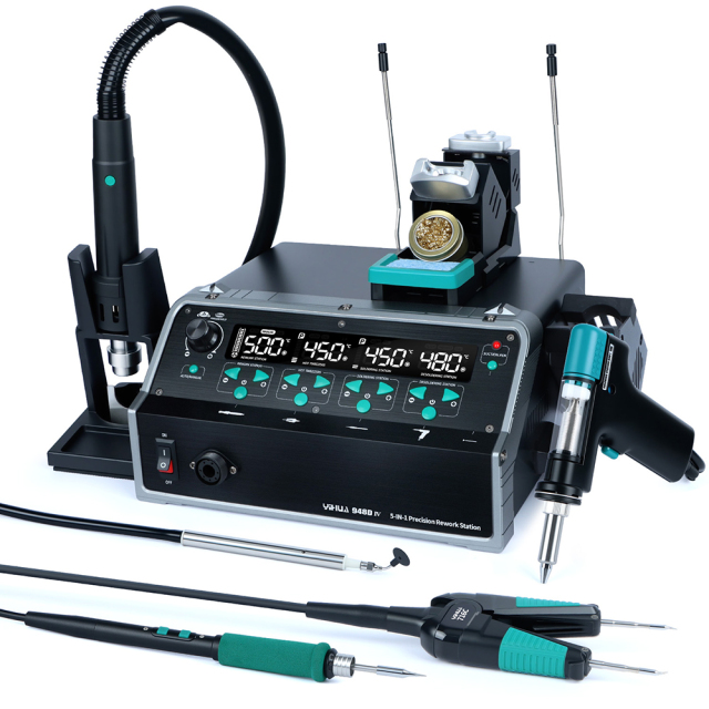 YIHUA 948D-IV 1410W Fast Heat 5 IN 1 Suction Sucker C245 Presicion Soldering Iron Hot Air Gun IC Picker Tin Remove Rework Station