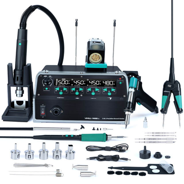YIHUA 948D-IV 1410W Fast Heat 5 IN 1 Suction Sucker C245 Presicion Soldering Iron Hot Air Gun IC Picker Tin Remove Rework Station