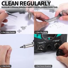 YIHUA 948D III Soldering Iron Desoldering Station Kit with Upgraded Desolder Tool, 110W EVO Solder Iron, Vacuum Pump, 3 Desoldering Nozzles, with Automatic Shutdown, Sleep Mode Functions.