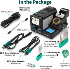YIHUA 982D SE 200W Micro Soldering Kit with Precision Soldering Iron Station with 11 Soldering Tips, Lead-Free Solder, Auto Temperature Calibration Function