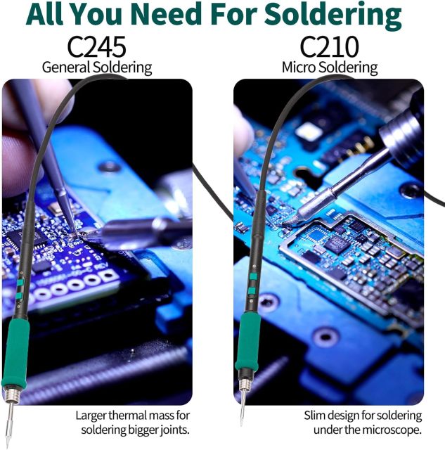 YIHUA 982D SE 200W Micro Soldering Kit with Precision Soldering Iron Station with 11 Soldering Tips, Lead-Free Solder, Auto Temperature Calibration Function